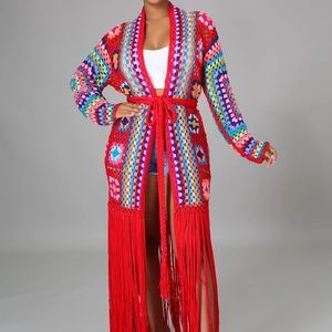 SOLD-MultiColor Crochet Cardigan